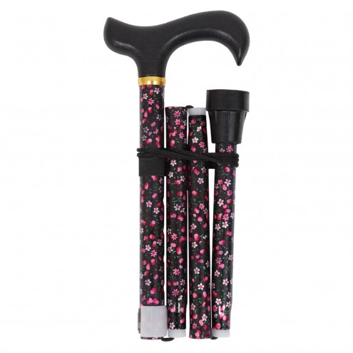 Bastón Extensible Negro Flores