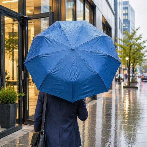 Paraguas Plegable Automático Azul Marino